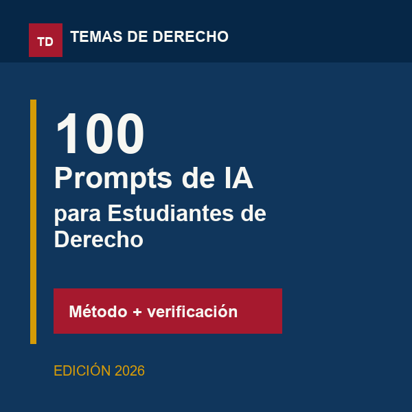Portada de la guía 100 Prompts de IA para Estudiantes de Derecho